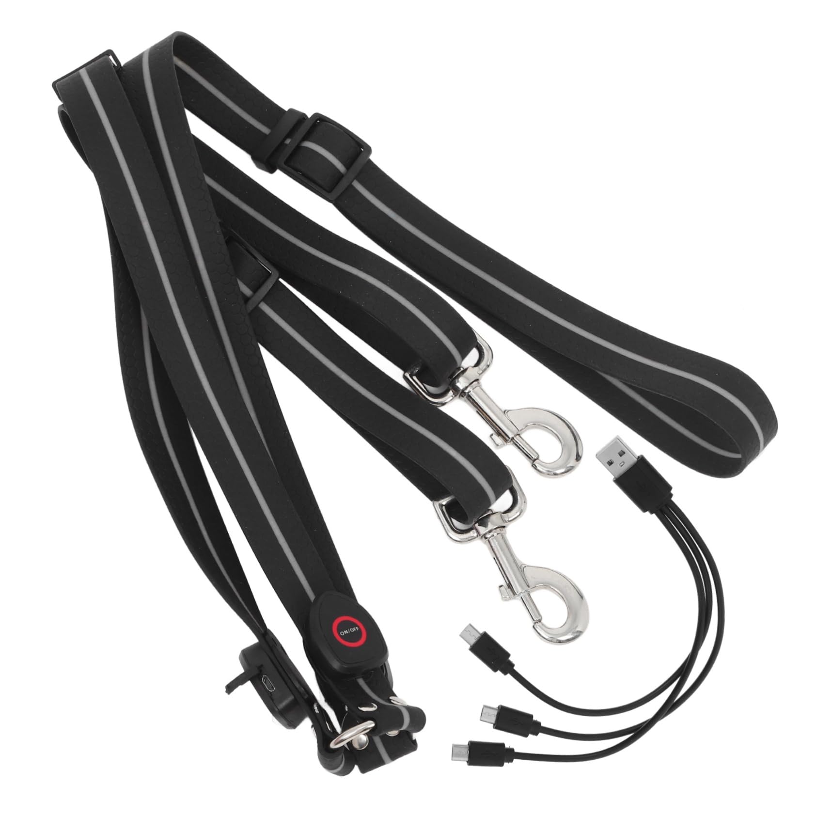 Cuerda de Tracción Ajustable para Caballo LED Recargable Negro | Pu, Carcasa Abs Smd y Aleación de Aluminio, Diseño, Accesorio para Aficionado Ecuestre Estilo Aleatorio