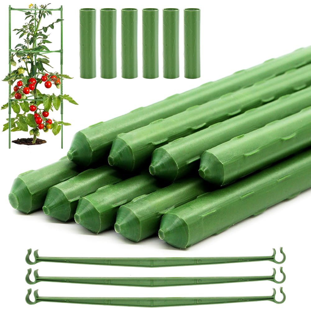 9 Aste Per Piante Rampicanti Con Connettori - Supporto Per Pomodori, Cetrioli, 40cm - Foto 2