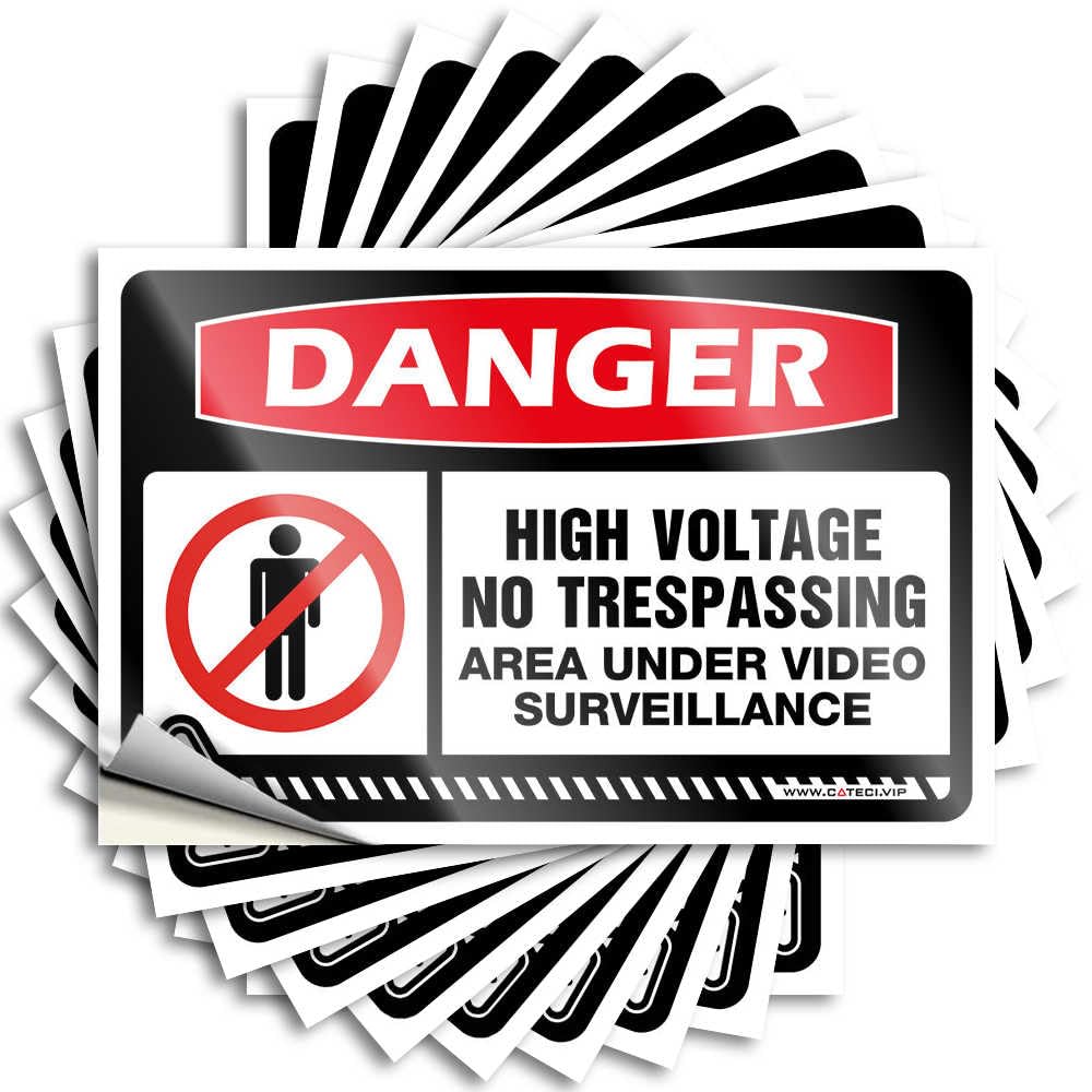 Saying Fall Vinyl Sticker | Danger High Voltage No Trespassing Area Under Video Surveillance Bookish for Items Use(8X12CM)
