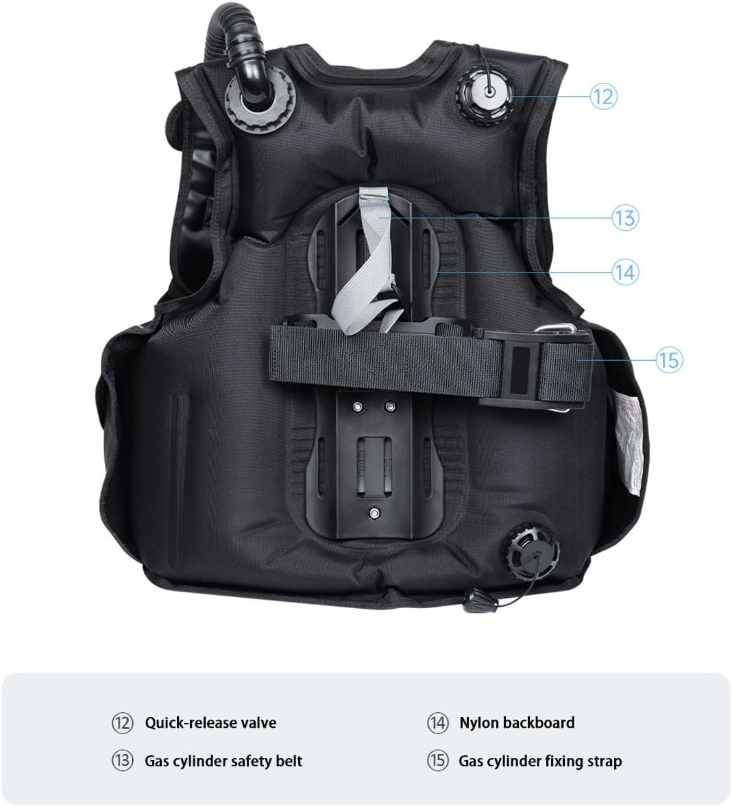 Professional Diving Jacket BCD Scuba Diving Buoyancy Adjustment Vest Regulator, Suitable for Both Men and Women,S