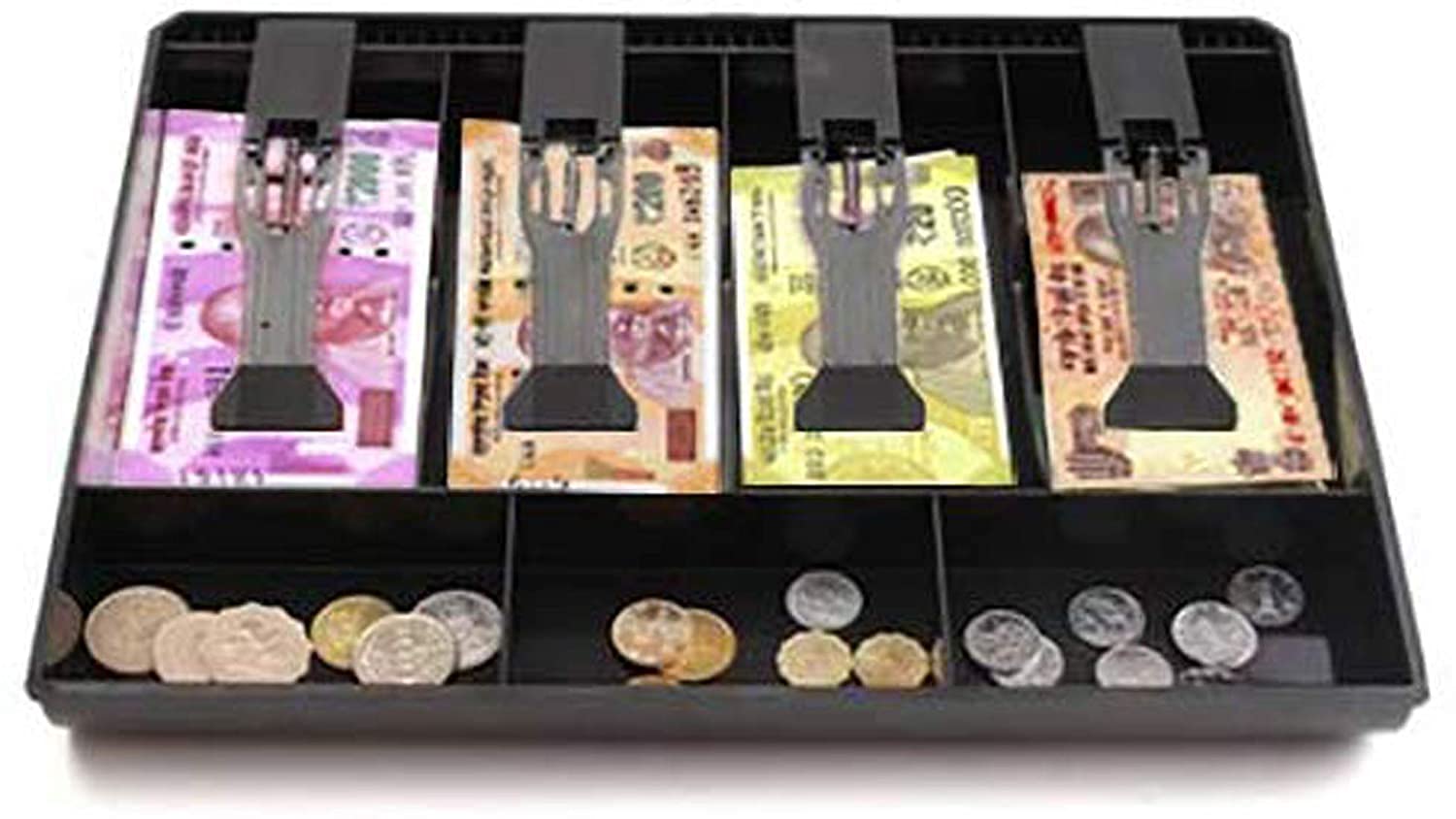 Cash Drawer, 4 Cash and 3 Coin Organizer for Supermarket, 9 Slot (Plastic Tray)-image-15
