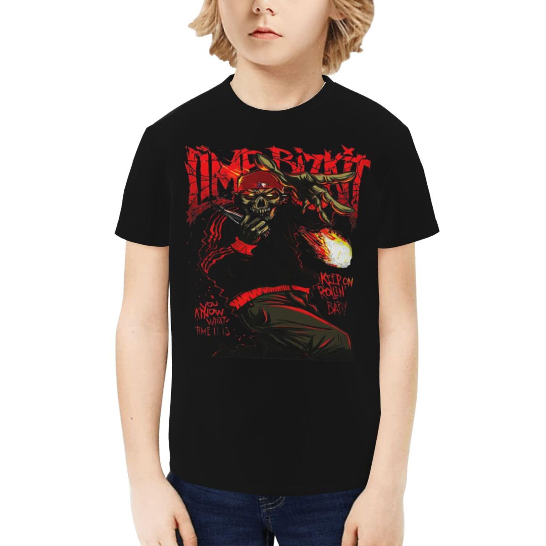 Unisex Bizkit Rap Rock Band Limp Teenager T-Shirt Multicolour Graphic Shirts for Teens Crew-Neck Short Sleeve Tees Multicoloured XS