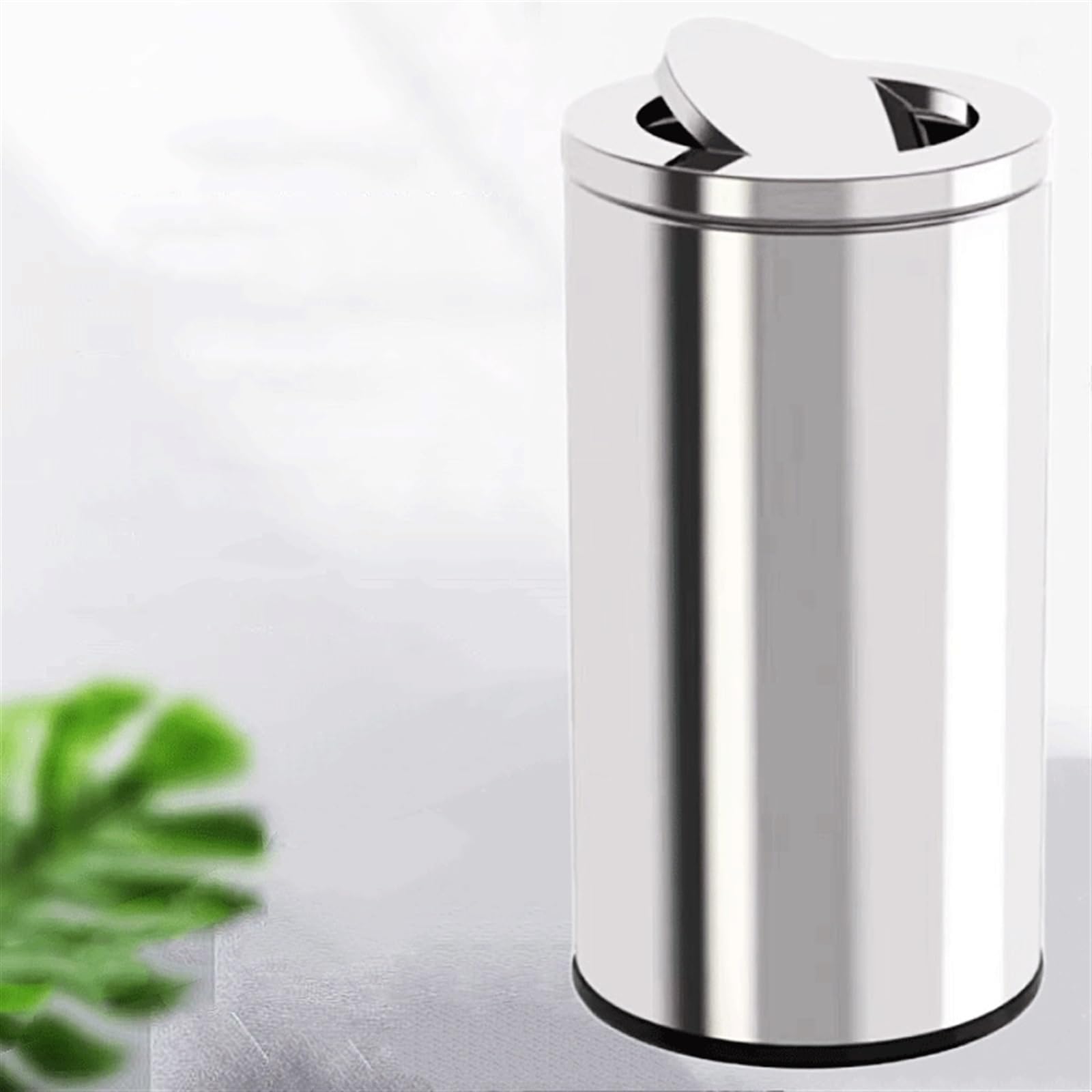 Poubelle, Poubelle en acier inoxydable 15L/25L/50L, extincteur de fumée, poubelle de cuisine ouverte à moitié supérieure en argent, corbeille à papier for le bureau à domicile ,Poubelles intérieures(X