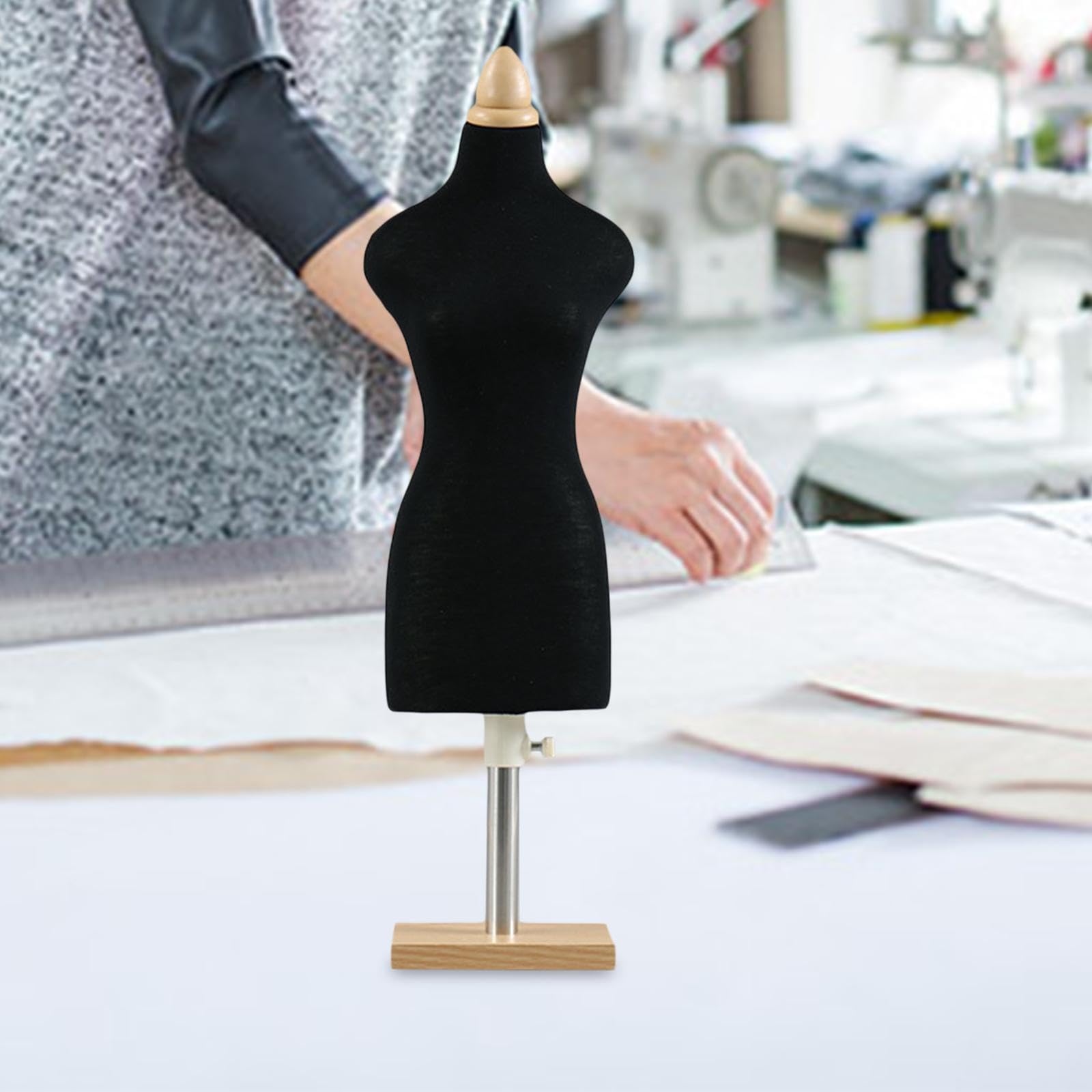 Vestidos para Muñecas, Maniquíes, Ropa para Muñecas, Accesorios para Fotos, Maniquí de Costura en Miniatura para Jardín de Hadas, Piezas para Muñecas, Base Cuadrada de 46 cm.