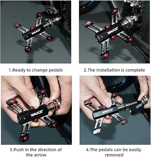 Miniatura 5 de CYSKY Pedales de bicicleta de liberación rápida, de aluminio, antideslizantes, ultraligeros de 916 pulgadas para montaña, BMX, MTB, ciclismo,