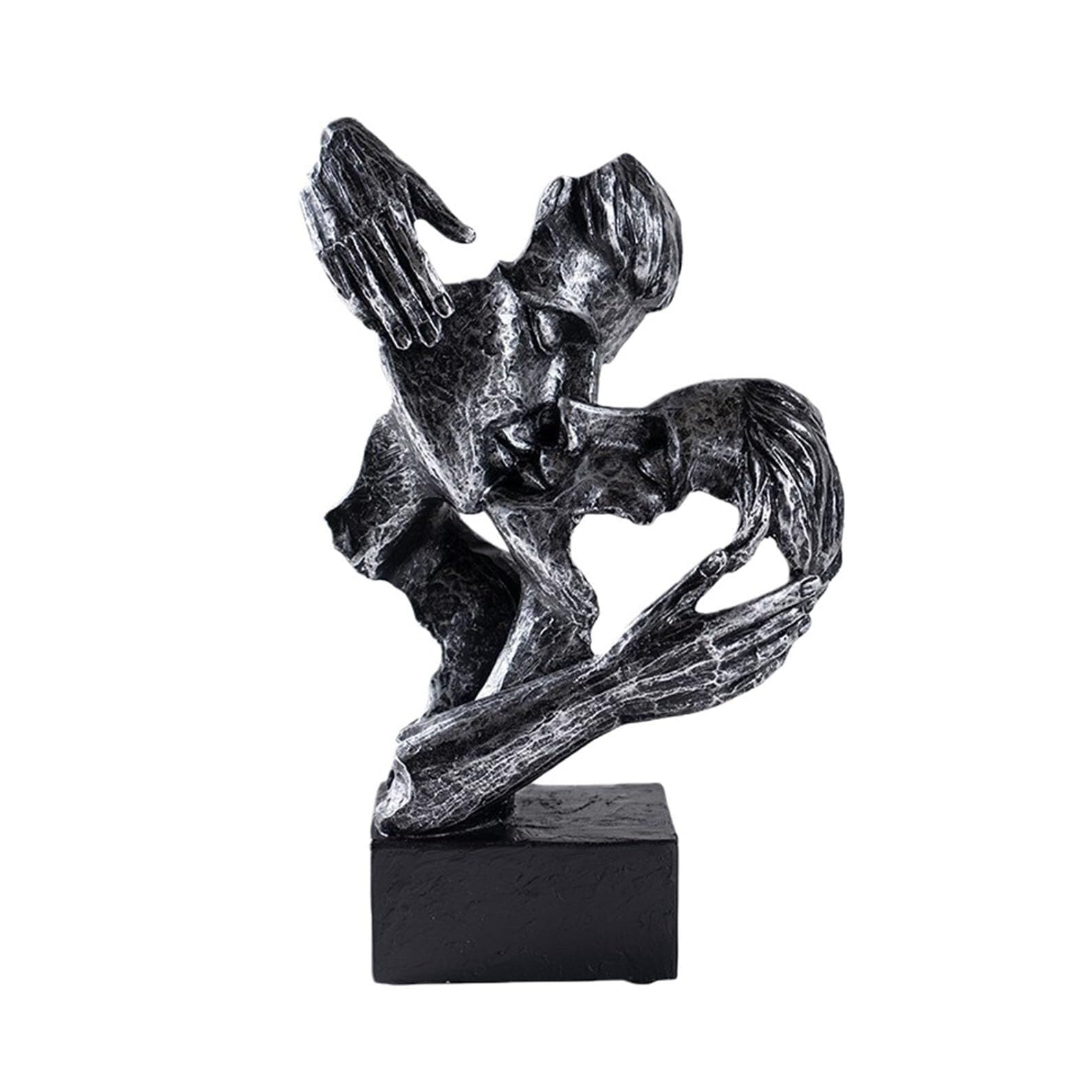 JJJing5 Decor Abstract Couple Statue Couples Kiss Sculpture Romantic Decor Wedding Gift Nightstand Accessories(D2)