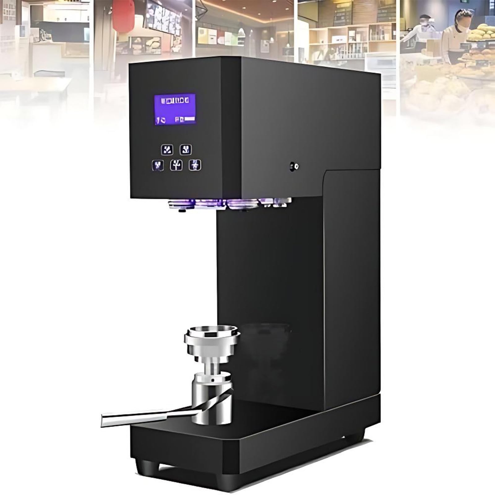 370W Tabletop Semi-Auto Can Sealing Machine with LED Display Black