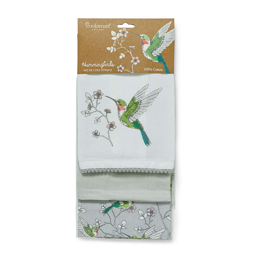 CooksmartHummingbirds Set of 3 Tea Towels