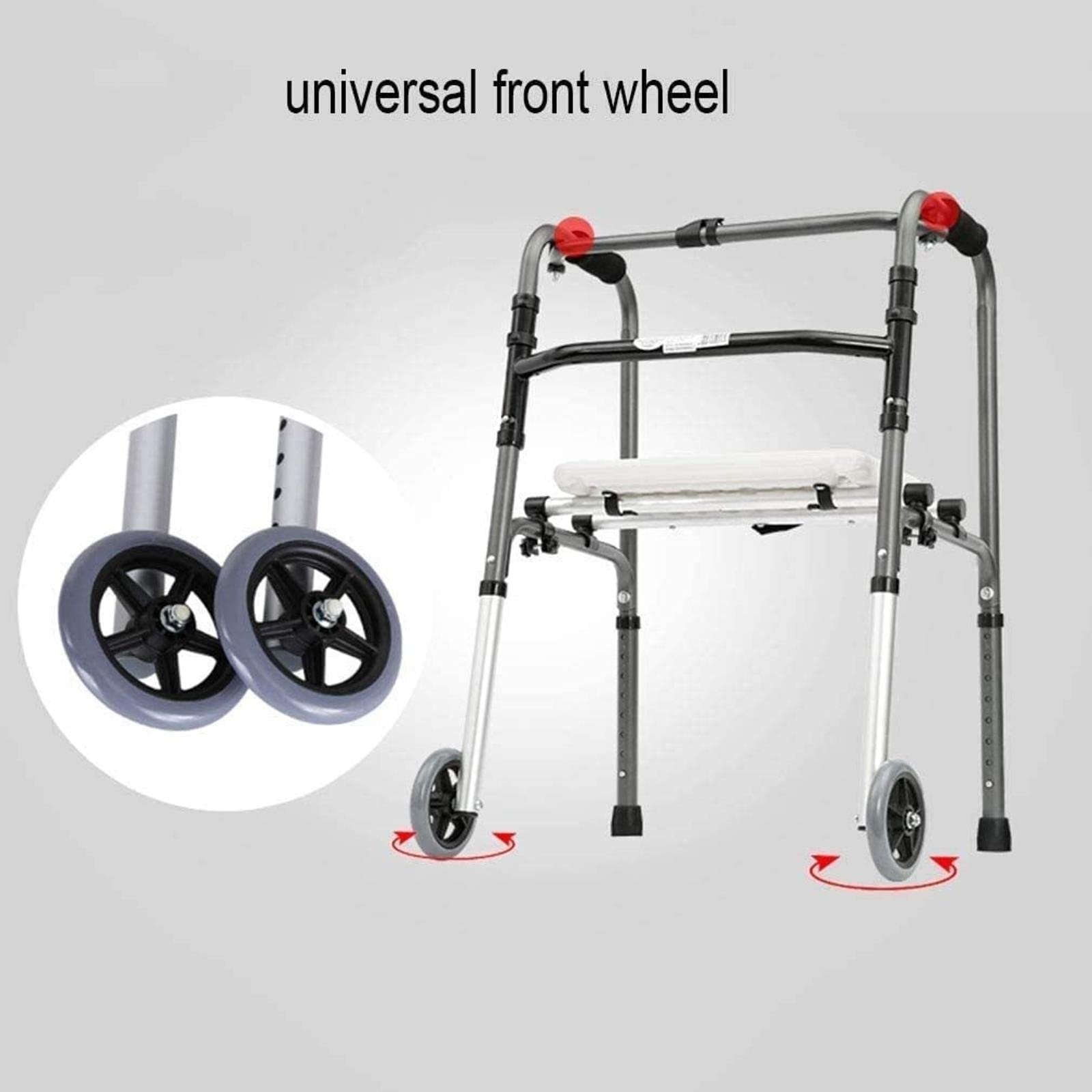 Rollator Walker Rama do chodzenia Standardowy chodzik Rollator Geriatryczny Chodzik dla osób starszych Składany z 2 kołami, rolki na kółkach Regulowana wysokość Mobilność Tęsknota za Comfortable