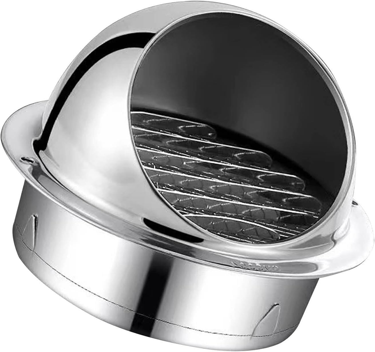 JvFbjLF Stainless Steel Vents External Wall Exhaust Valve Covers Round Bullnose Grille Covers Extractor Fan Wall Vents(160mm)