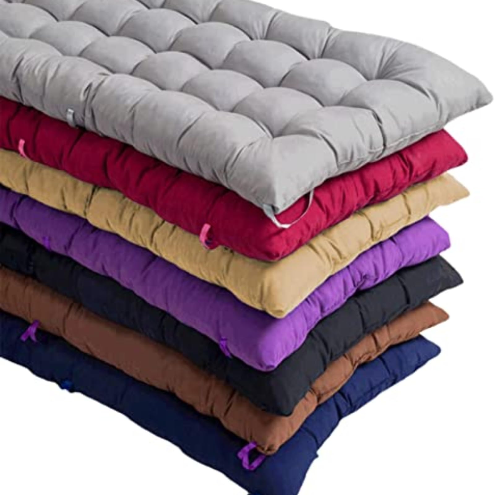 BangDon Sun Lounger Cushion Pad Breathable Soft and Comfy Outdoor Garden Reclining Lounger Cushion for Four Seasons Non-Slip Sun Lounger Chair Cushion with Ties (Purple,110 * 45)