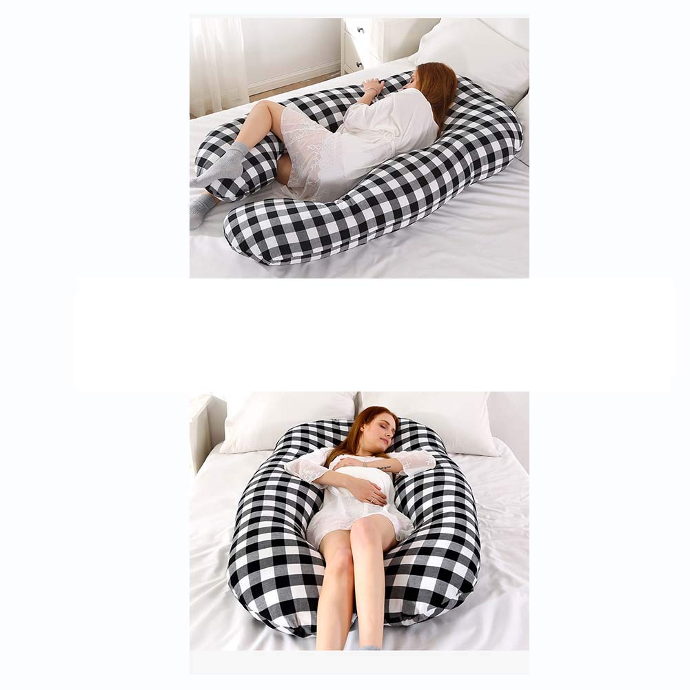 Almohada De Embarazo Forma De U Almohada De Lactancia Almohada De Maternidad Multifuncional con Soporte para Todo El Cuerpo,Rojo3,140x75cm