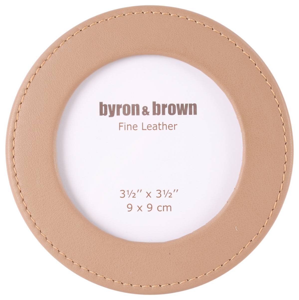 Byron and Brown Circle Leather Gift Frame 3 x 3