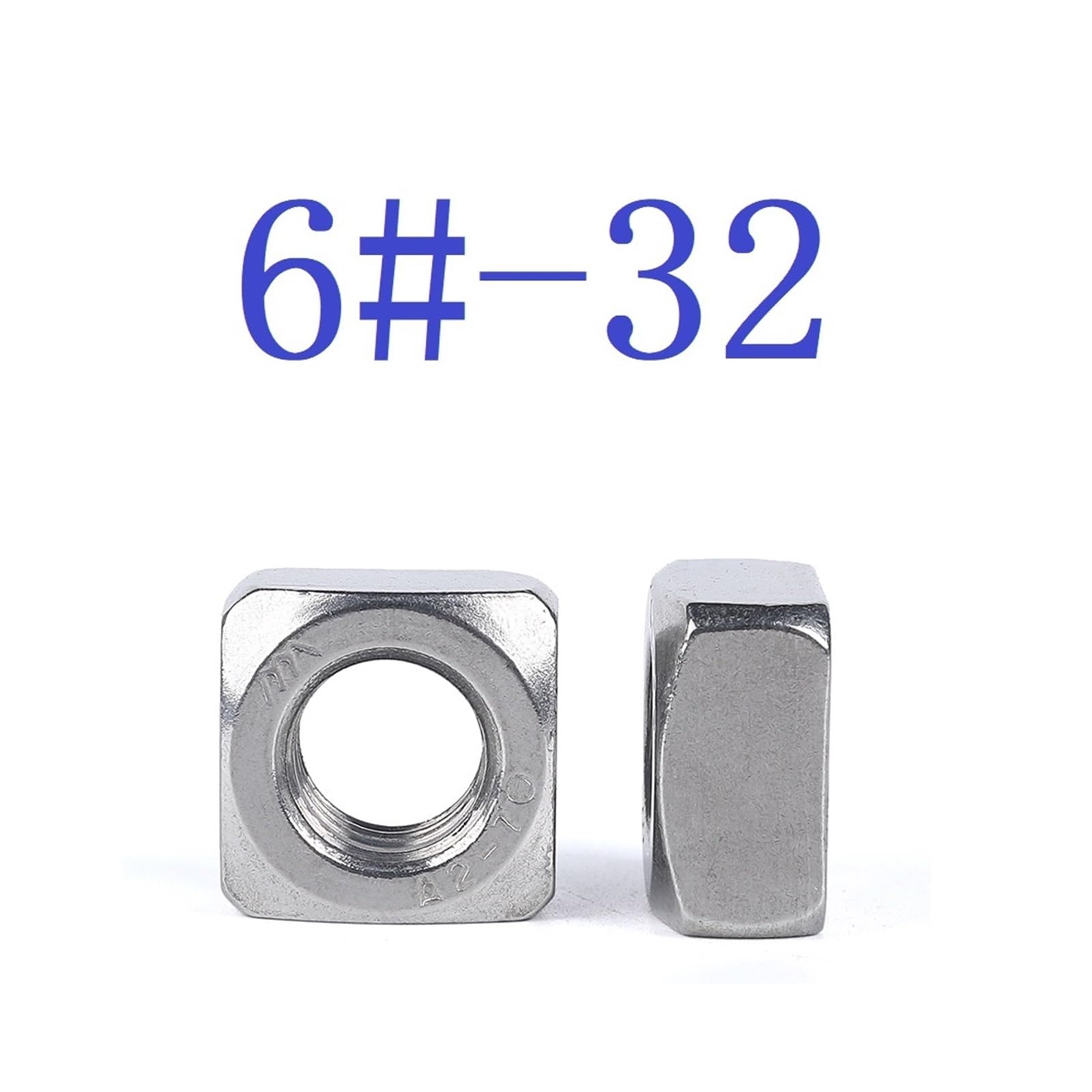 Nueces de rosca de tuerca cuadrada, 10 piezas de acero inoxidable 6#-32 8#-32 10#-24 1/4-20 5/16-18 3/8-16 métrico DIN557(6-32)
