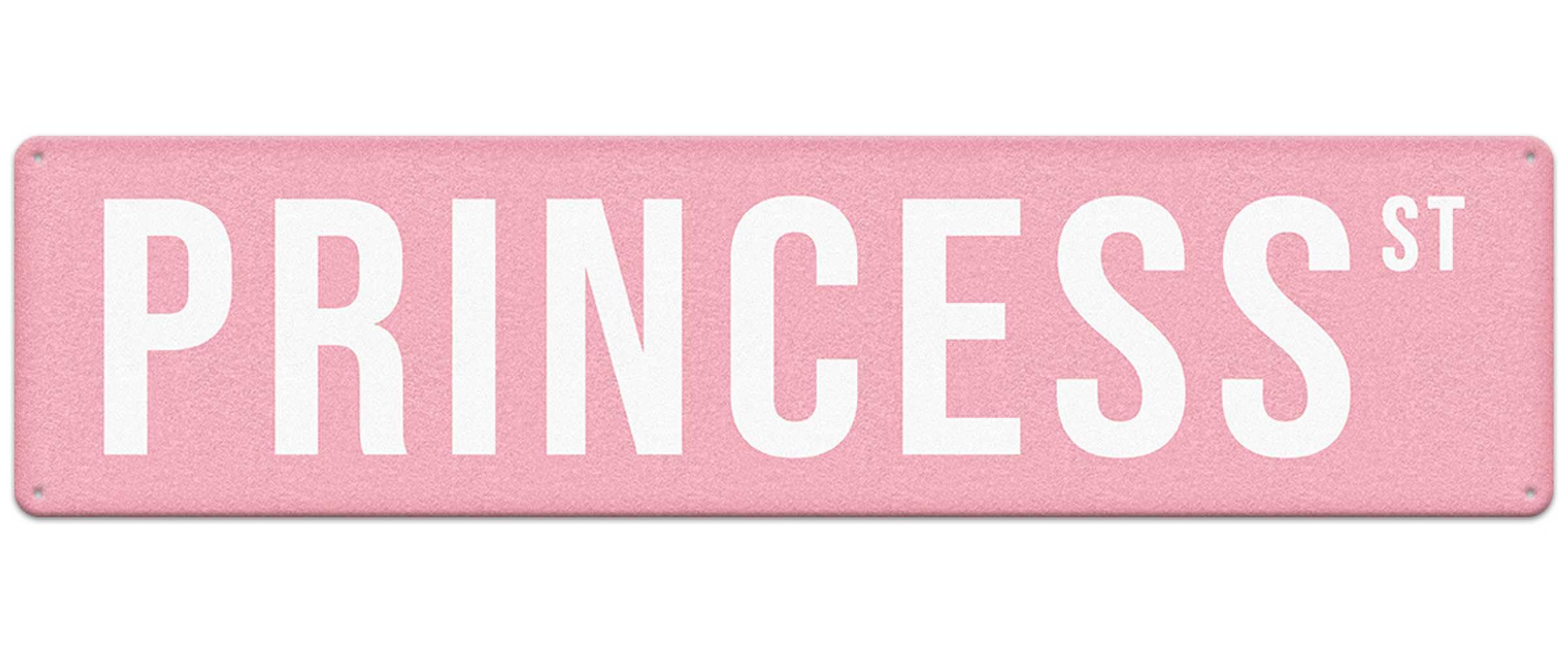 Princess Street Sign Candy Pink Vintage Metal Tin Sign Girl's Room Decor 16 x 4 Inch Wall Art Iron Poster for Home Farmhouse Bar Cafe Garage Indoor