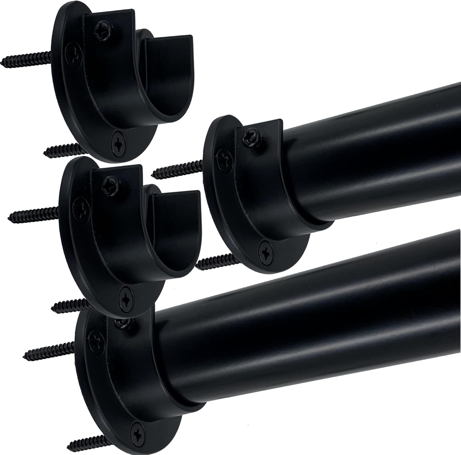 Desunia 48" Heavy Duty Round Closet Rod w/Matching Support