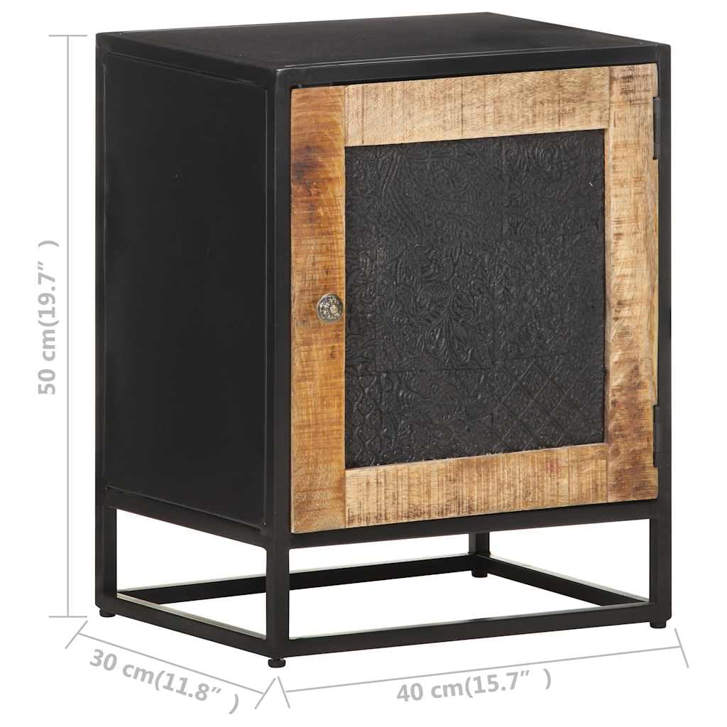 Nachttisch Raues Mangoholz Beistelltisch 40x30x50 cm