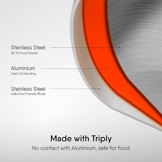 Stahl Artisan Triply Stainless Steel Tadka Pan,Induction pan, 300 ml, 10 cm