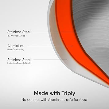 Stahl Artisan Triply Stainless Steel Tadka Pan,Induction pan, 300 ml, 10 cm