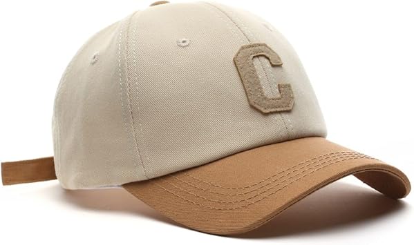 Baseball Cap Cotton Baseball Cap for Women and Men Casual Snapback Hat Fashion Letter C Patch Hat Summer Sun Visors