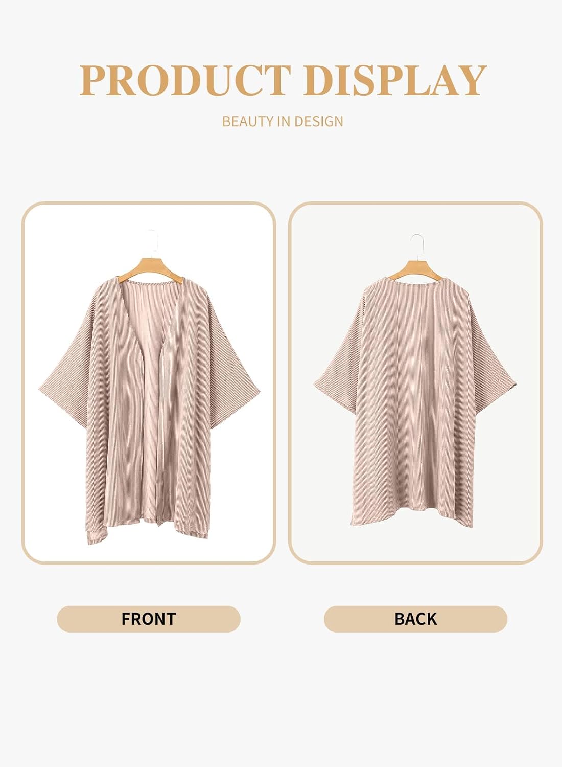Eytino Women Plus Size Lightweight Cardigan Half Sleeve Ribbed Knit Kimono Cardigans Tops(1X-5X)