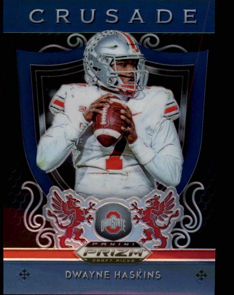 2019 Prizm Draft Picks Football Crusade Blue #13 Dwayne Haskins Ohio State Buckeyes Panini NFL Collegiate RC Rookie Card