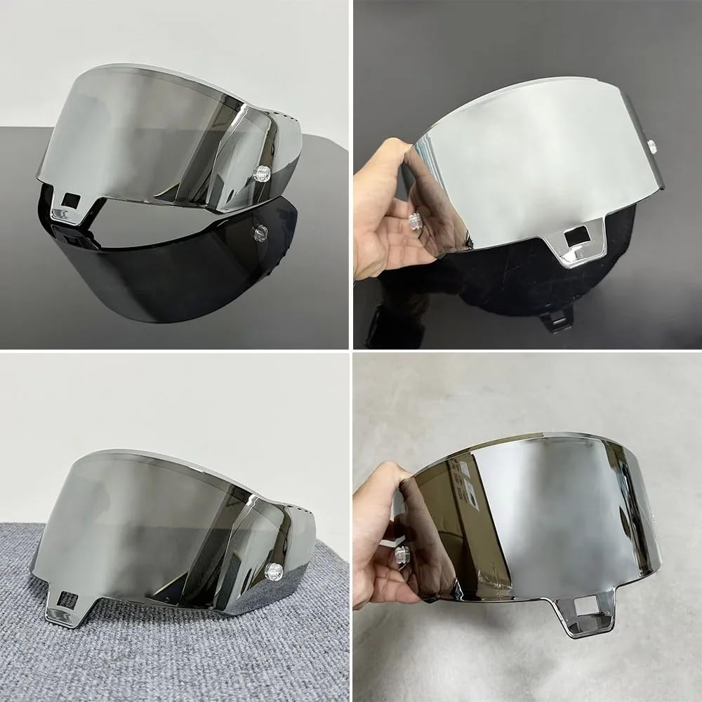 Genérico Visera for Ca-sco de motocicleta con lentes protectoras for Alpinestars Supertech R10 y protección UV.(Silver)