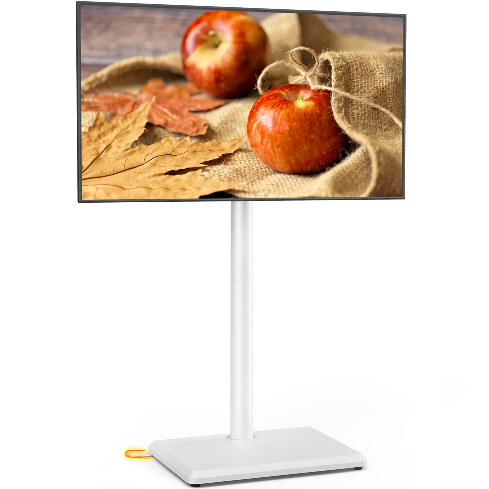 TVON Supporto TV da pavimento con supporto per la maggior parte dei televisori piatti/curvi da 32-60 pollici fino a 39,9 kg, supporto TV regolabile in altezza con base in legno, supporto girevole per