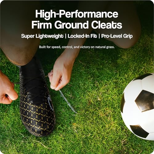 Image of Vector X Starlight Men's Firm Ground Soccer Cleats Shoes, 3D Texture TPU Fusing Upper with Double Color TPU Sole Lightweight Football Studs | Sports Footwear Boots for Adult, Men & Boys