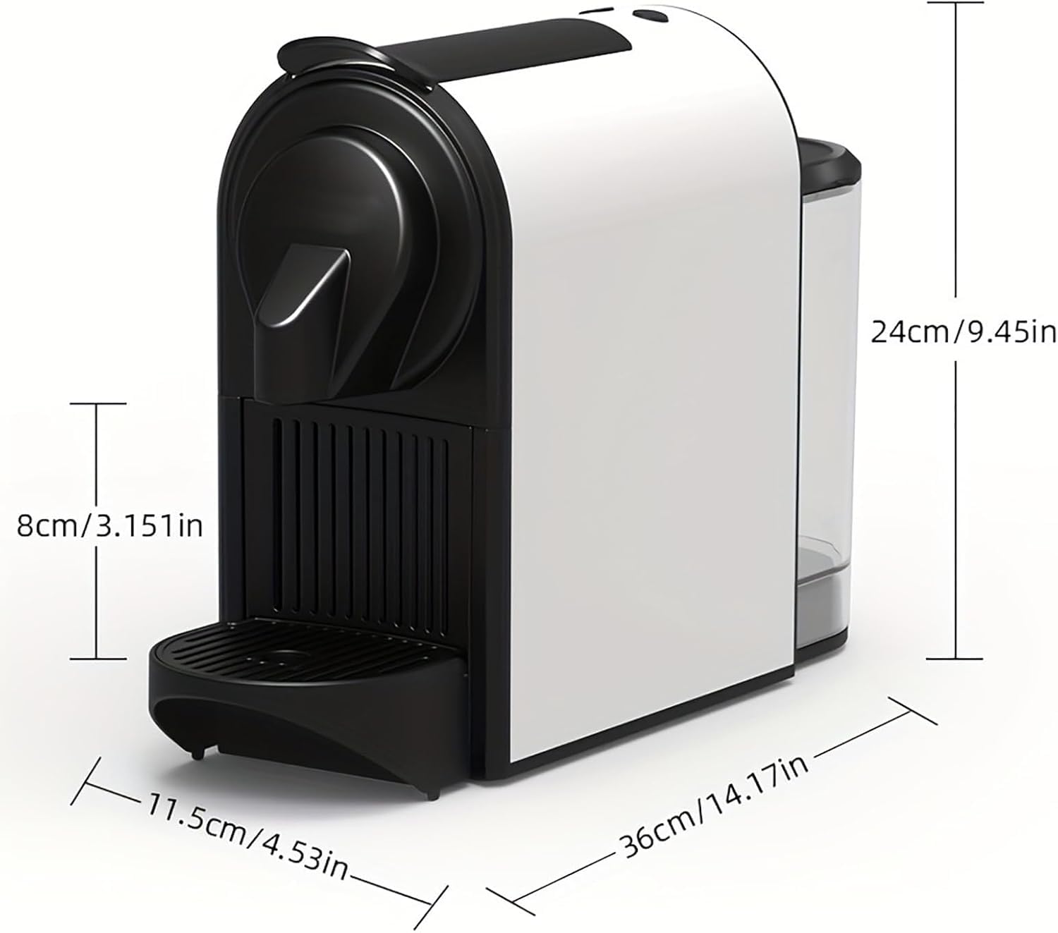 Máquina de café espresso, cafetera totalmente automática, tanque de agua de 800 ml, bomba italiana ODE de 20 bares, compatible con cápsulas Nespresso, molinillo compacto para uso doméstico