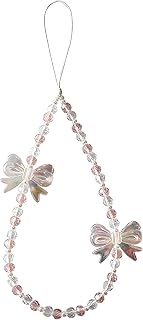 سلسلة مفاتيح على شكل فيونكة للموبايل، سلسلة مفاتيح من خرز زجاجي وحبل قصير للموبايل