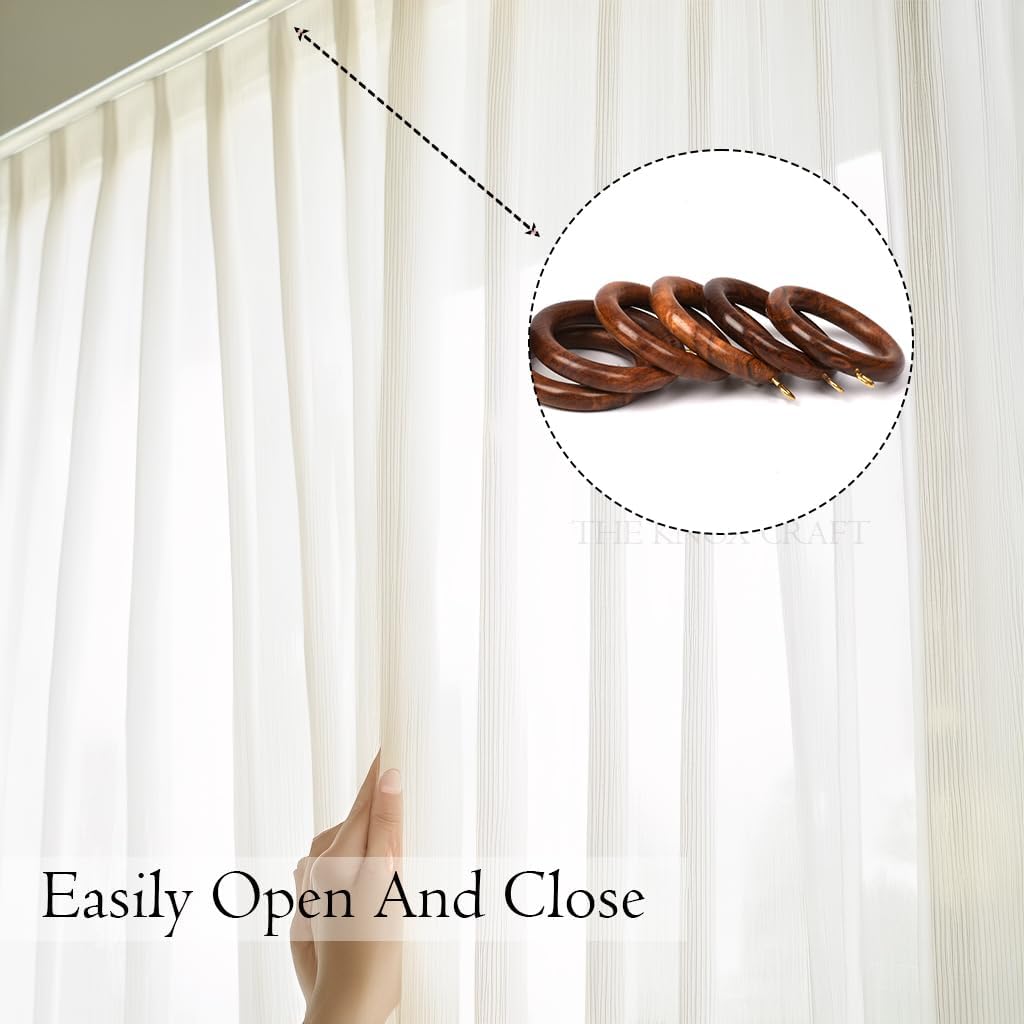 25 PCS Handmade Wooden Curtain Rod Rings with Buffed Glass Finish, Wood Drapery Rings, Drapes Sliding Rings, (Inner Dia 1.75 Inch and Outer Dia 2.5 Inch)