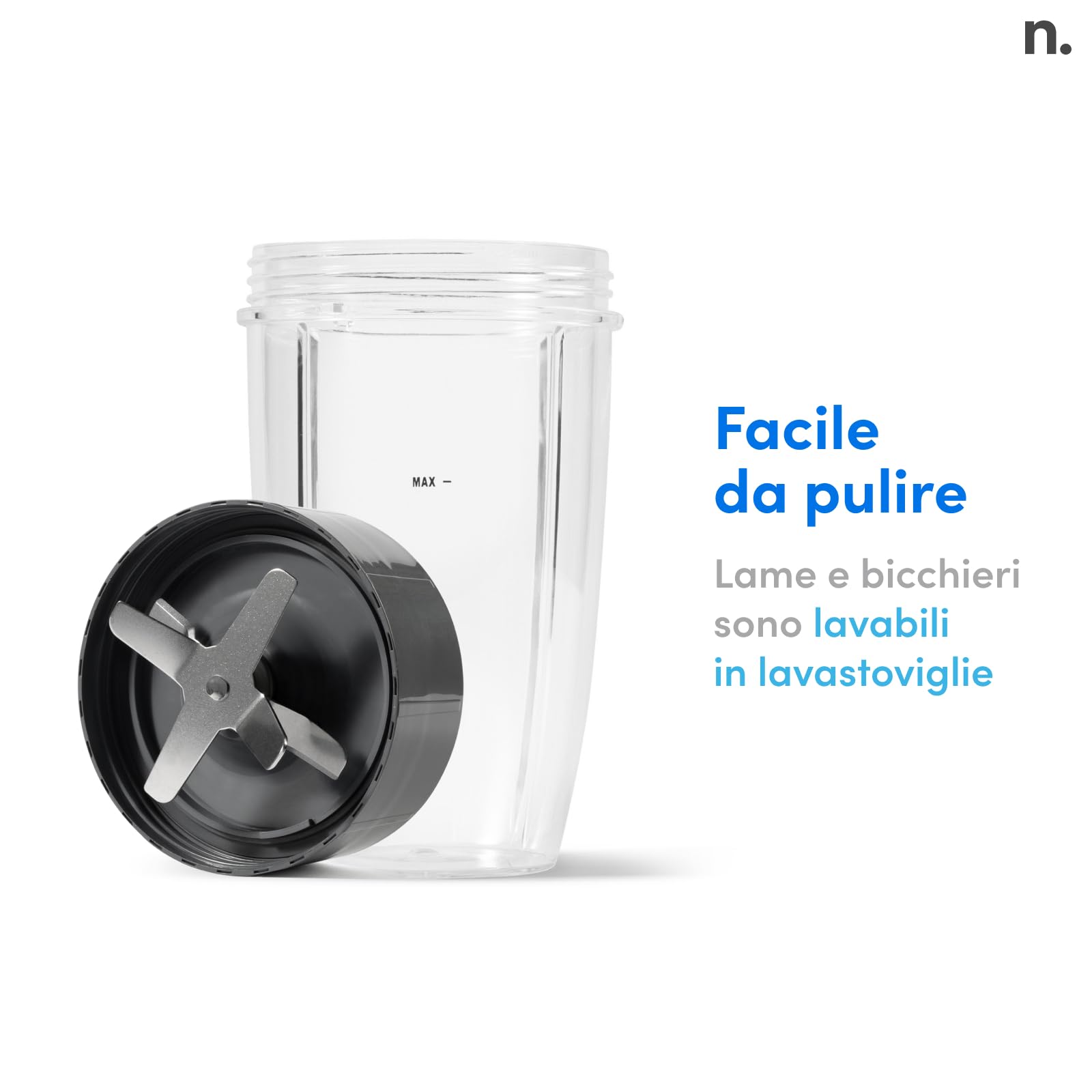 Nutribullet Pro 1200, Frullatore Elettrico, Tritatutto, Frullatore Smoothie, Frullatore Tritatutto Multifunzione, 1200w di potenza, bicchieri da 700ml e 900ml, nero, NB120MB