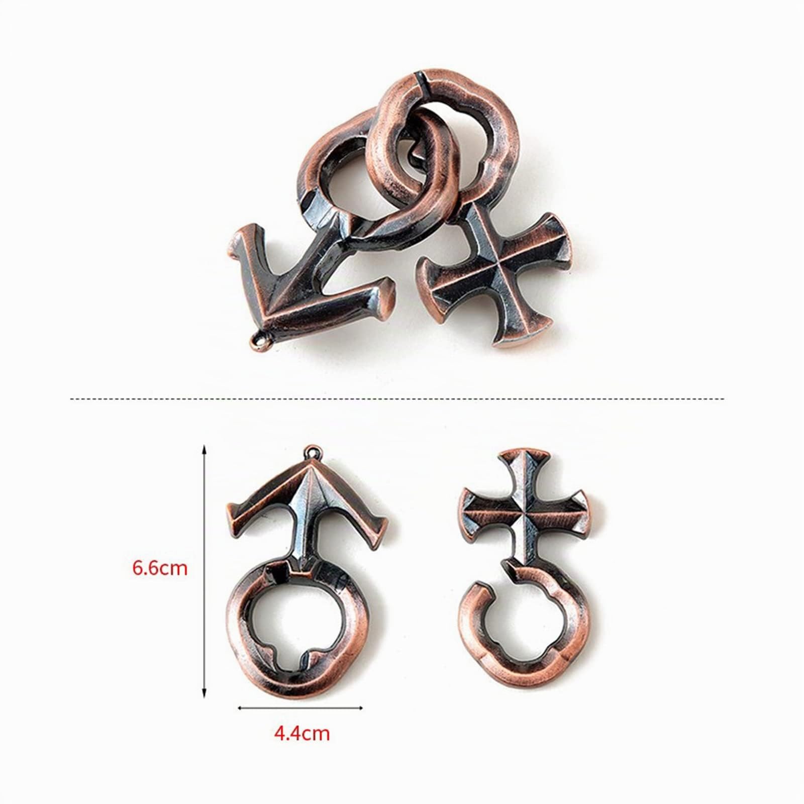 RoseFlower 3D-Knobelspiele, 15-teiliges IQ-Spiele-Puzzle-Set, Brainteaser-Puzzle aus Metall, Metall-Draht-Geduldsspiel für Erwachsene, Studenten und Kinder (Type B)