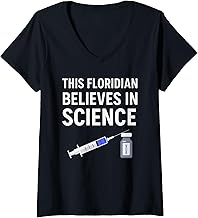 Womens Florida Support Vaccines and Science V-Neck T-Shirt