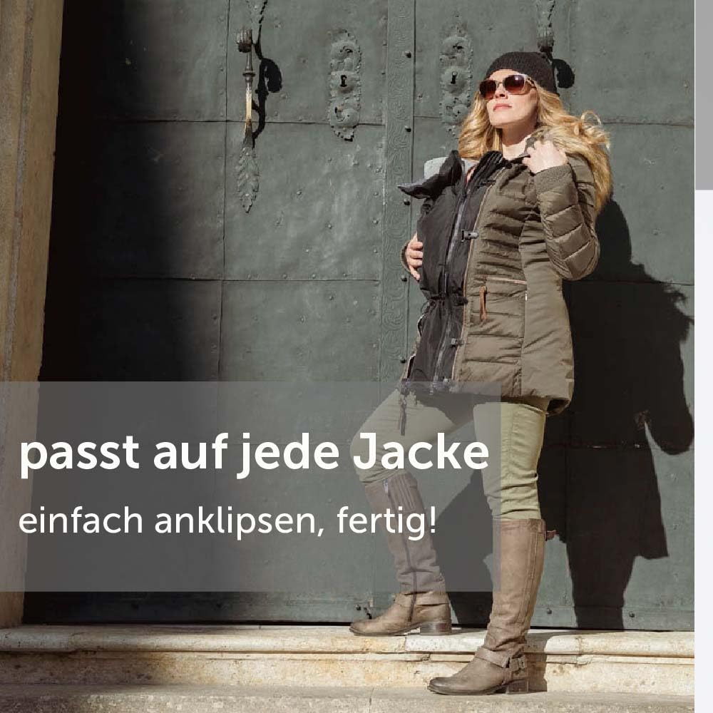 Jackenerweiterung | mach Deine Lieblingsjacke zur Umstandsjacke oder Tragejacke | für Jede Jacke & Konfektionsgröße | für Schwangerschaft & Baby-Tragezeit | Ganzjahres-Kombi