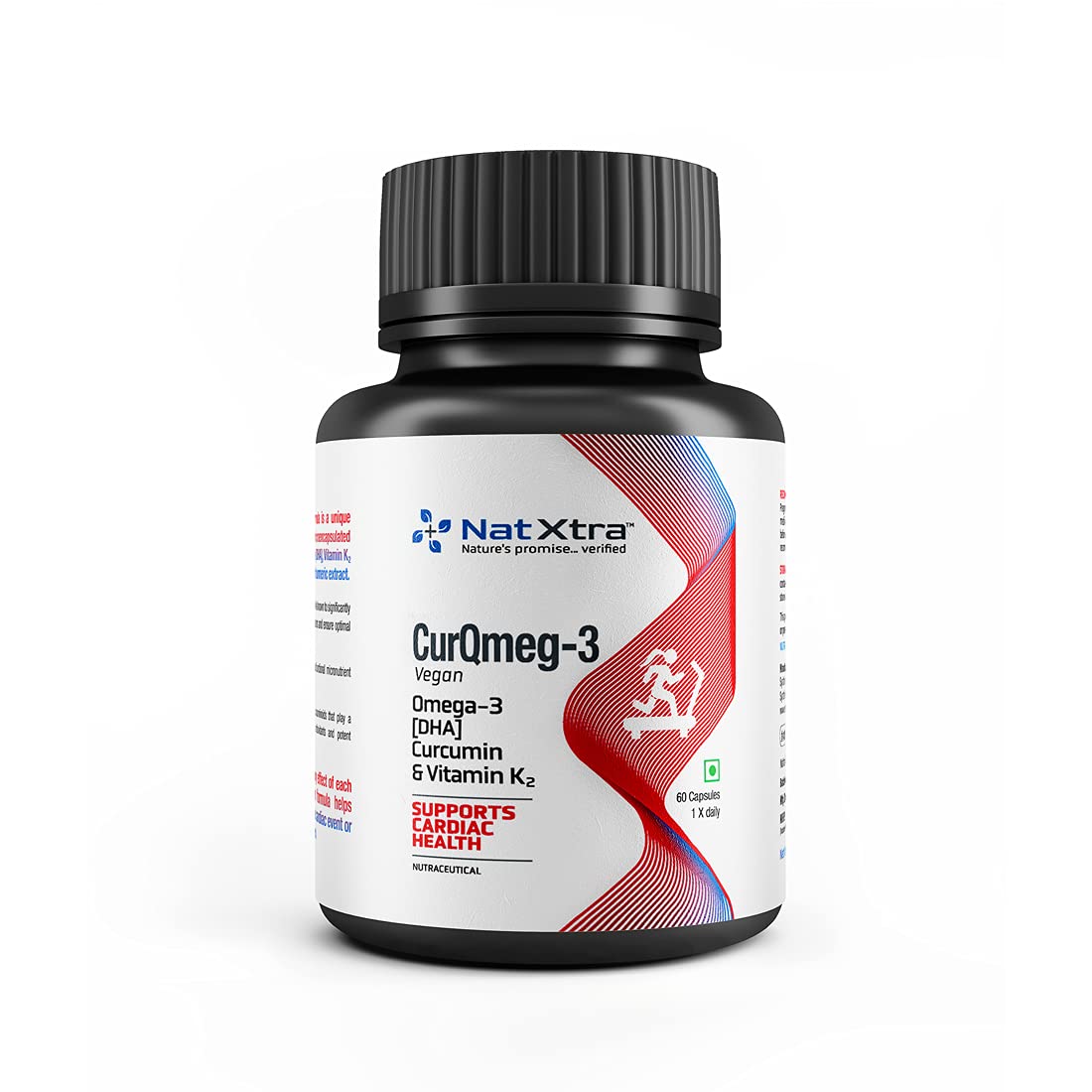 Natxtra CurQmeg-3 | Heart Health Supplement | Omega-3, Curcumin & Vitamin K2 | Supports Healthy Cholesterol & Blood Pressure | 60 Vegetarian Capsules (B08S7QNJ3X) Amazon Price History, Amazon Price Tracker