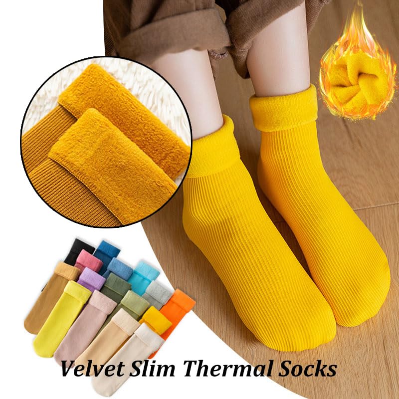 Thermal Velvet Slim Socks, Fleececozy - Ultra Soft Velvet Slim Thermal Socks, Fleececozy Socks for Seniors Women Men2