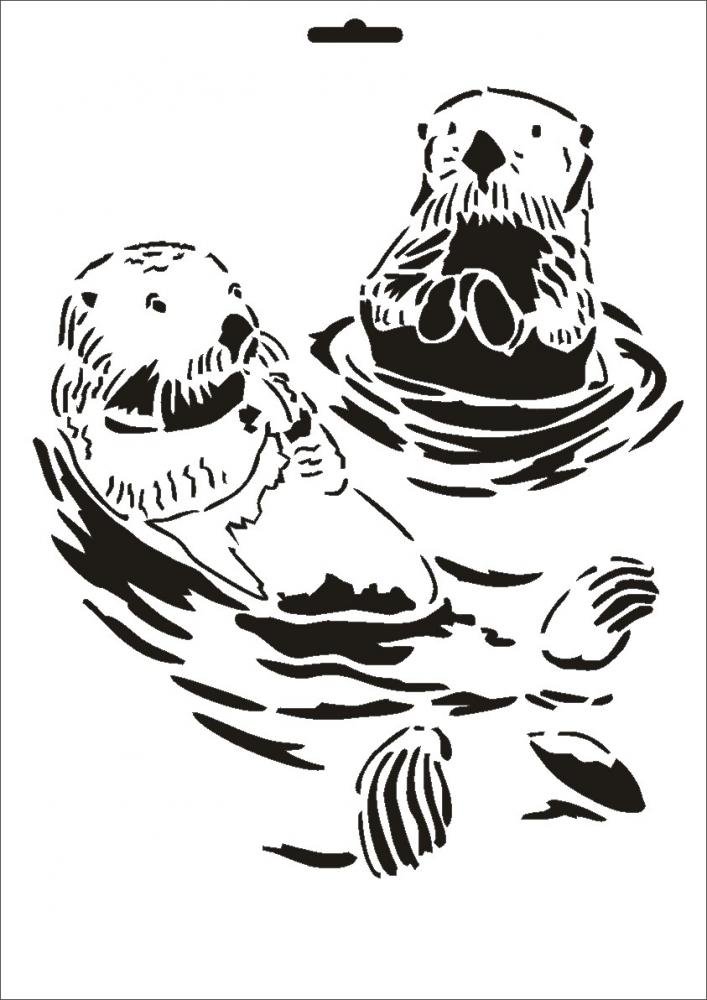 UMR-Design W-049 Otter Textil- / wallstencil Size A5