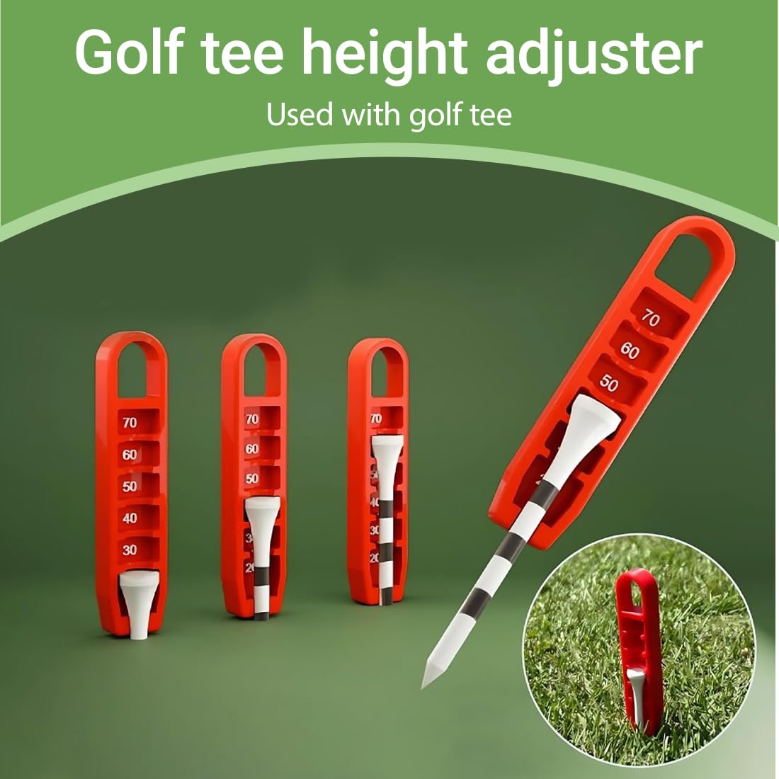 GXGM 6 Einstellungen Präzisionsanpassungen Kunststoff Golf Tee Höhenpositionierer für gleichmäßige Schwünge