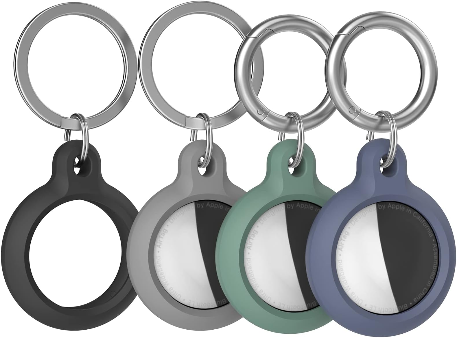 AirTag protective case pendant, Apple AirTag silicone protective case, loss-proof, washable and easy to carry, 4-piece set