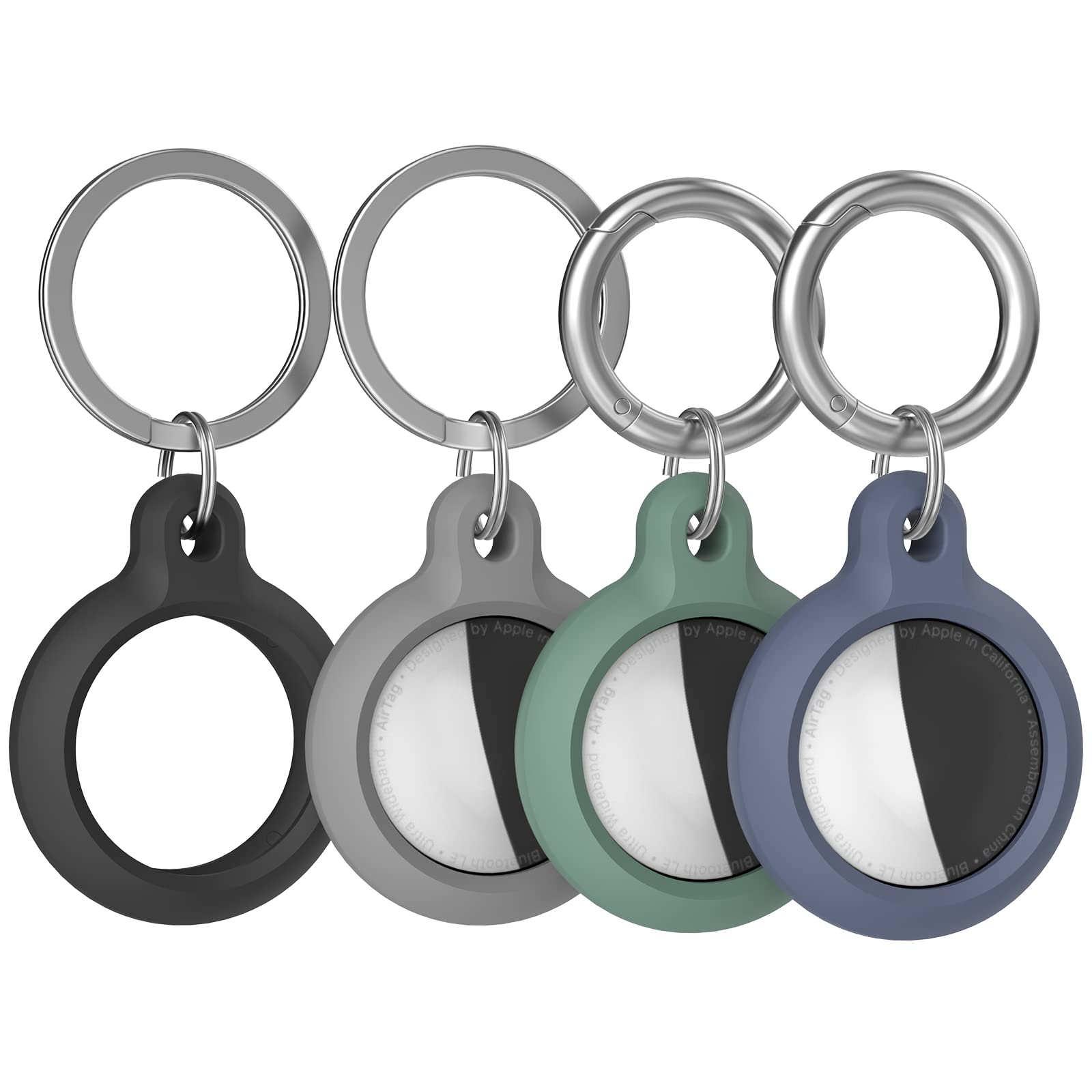 AirTag protective case pendant, Apple AirTag silicone protective case, loss-proof, washable and easy to carry, 4-piece set