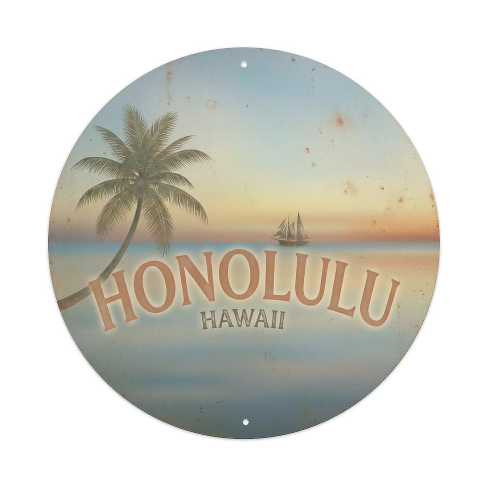 Honolulu Hawaii City Landmark Culture Travel Metal Tin Sign