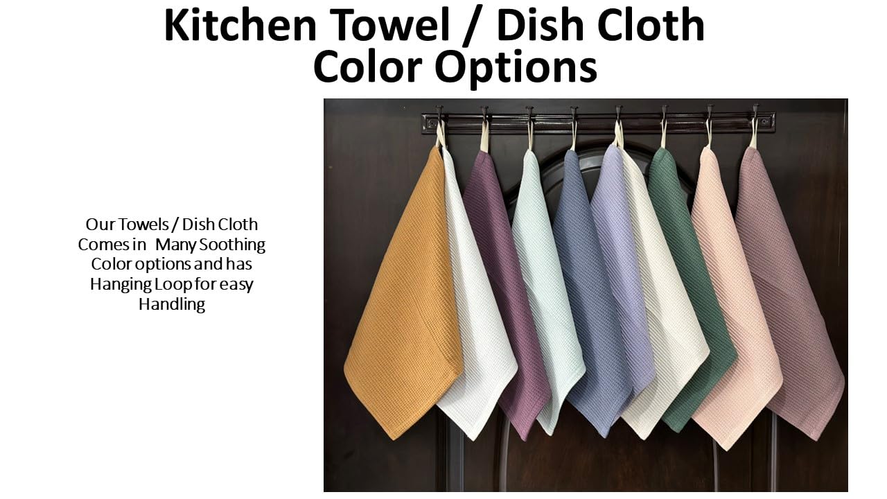 Paños de cocina de algodón orgánico con lazo (paquete de 12) 12 x 12 pulgadas, ultra absorbentes, duraderos, lavables a máquina, toallas multiusos para cocina, baño, lavavajillas, limpieza, malva