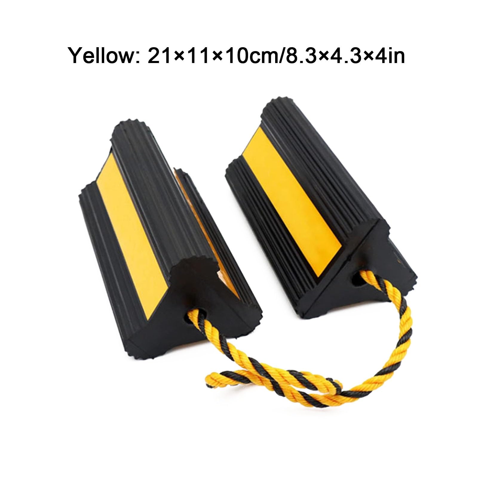 Calzos Furgoneta, Negro Rueda Chock, Topes de Goma Portátiles Que se Instalan Fácilmente para Automóviles, Camiones, Vehículos Recreativos y Remolques(Yellow)