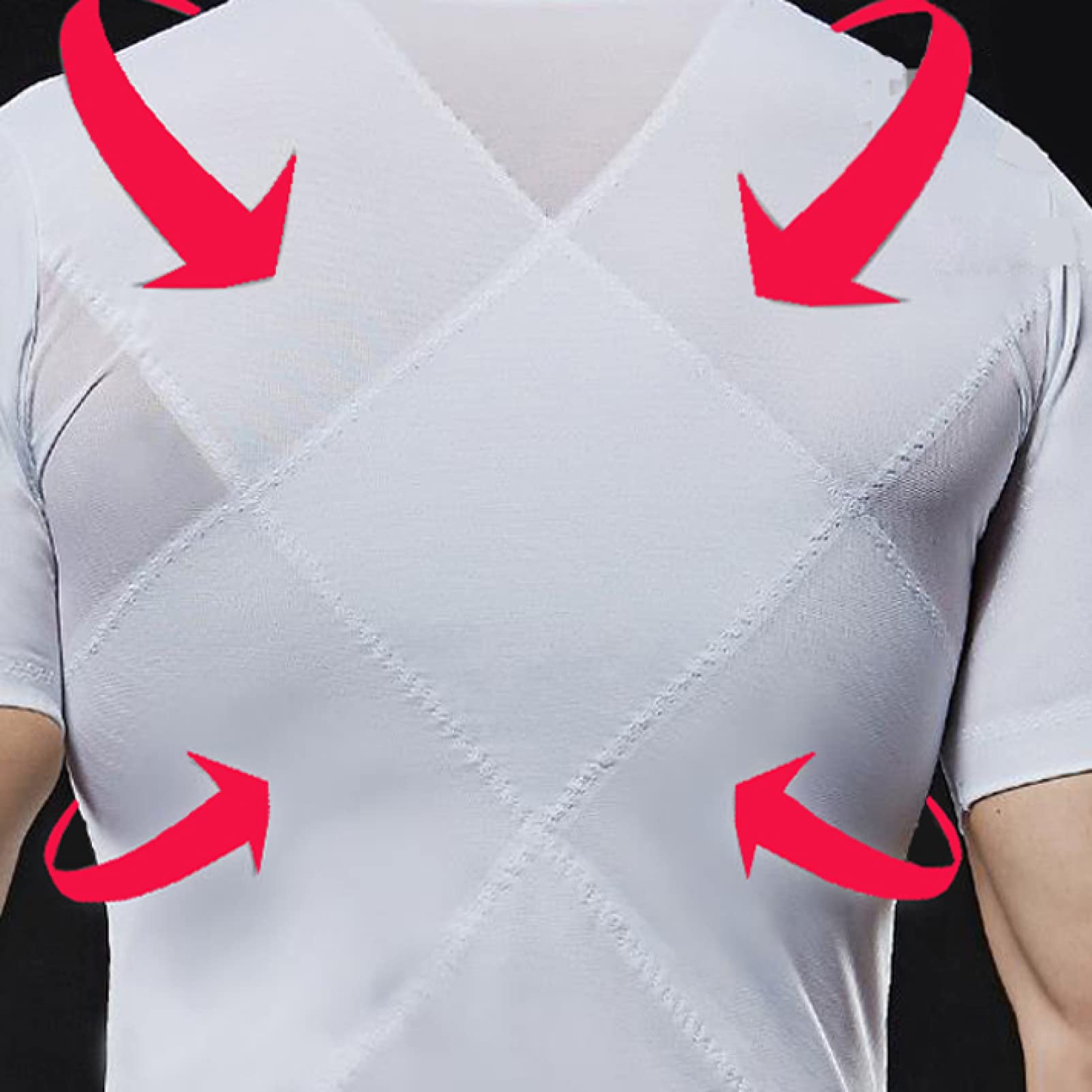 męska obcisła koszulka kompresyjna wyszczuplanie brzucha, modelowanie brzucha topy z krótkim rękawem t-shirt wyszczuplający sylwetkę