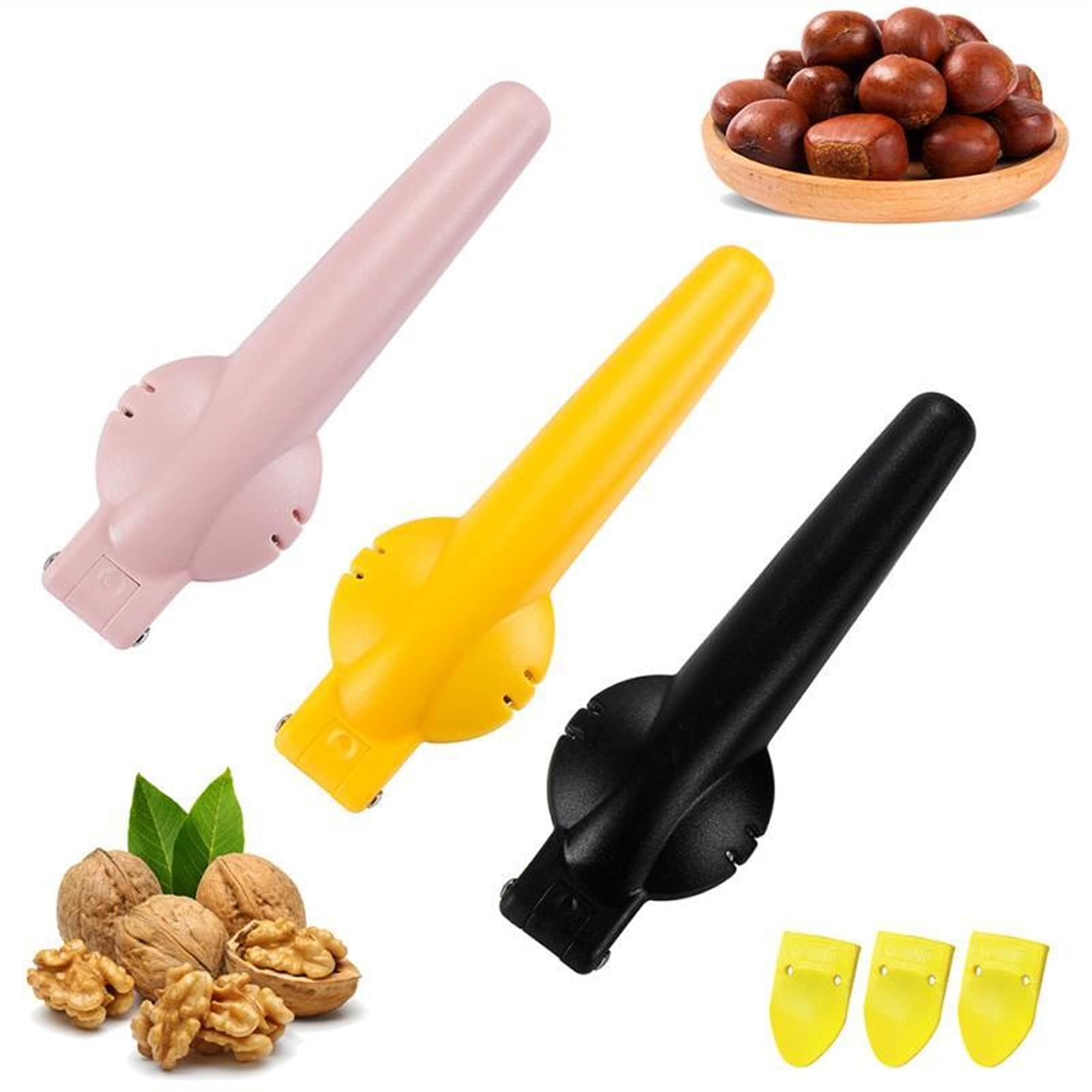 Clip Schiaccianoci, Schiaccianoci Apriscatole del dado Taglierina del castagno del dispositivo di peeling del dispositivo di castagne che castana Raw 2 in 1 Quick Castagna clip in noce Pinze di noce C