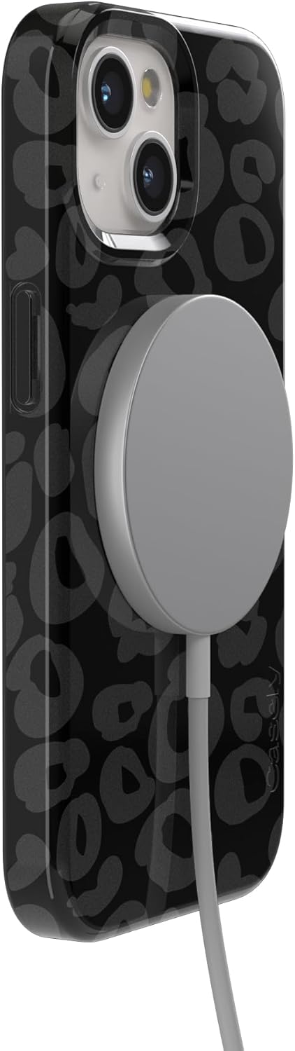 Casely iPhone 15 Plus Case | Into the Wild | Black Leopard | Compatible with MagSafe | Classic Ultra Slim Design