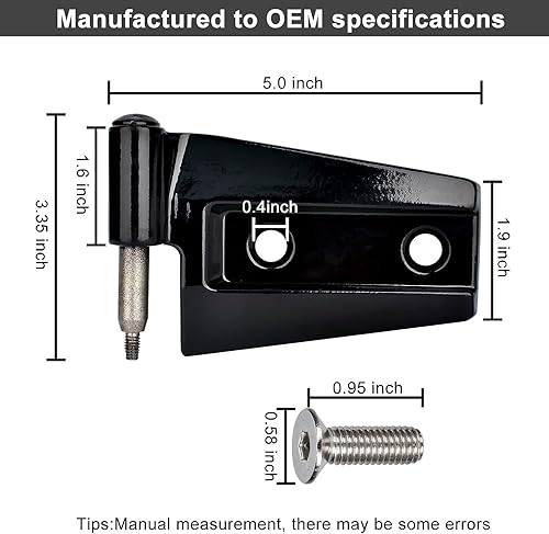 Miniatura 6 de AccEncyc Paquete de 8 bisagras de puerta resistentes para Jeep Wrangler JK 2007-2018 acero antioxidante de 4 puertas con gancho de acero para