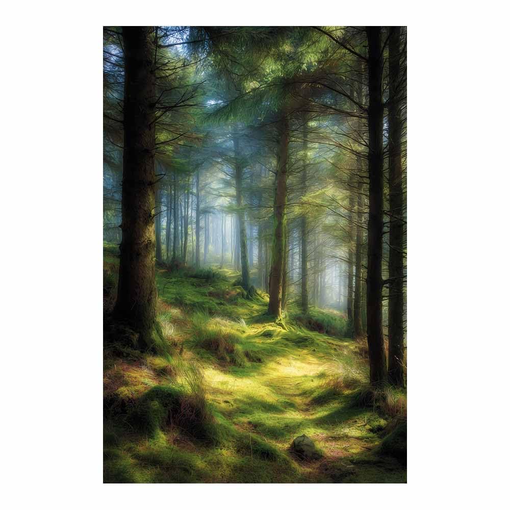 HUYEEI Landscape Wall Art Forests Mist Modern Canvas Print On Artwork, Suitable for living room, bedroom, for Kids Room Decoretc.(green)-70x100cm Unframed